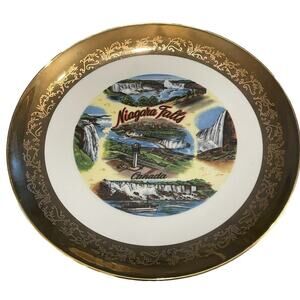 ViINTAGE Gold‎ Plate 22K Niagara Falls Canada Souvenir Decor 9 inch 70s